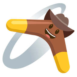 cowboy hat face and boomerang