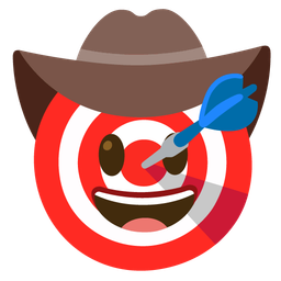 cowboy hat face and bow and arrow