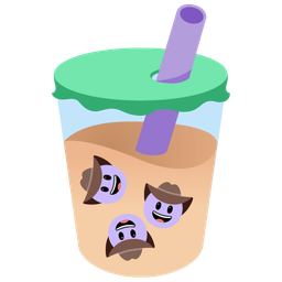 cowboy hat face and bubble tea