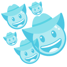 cowboy hat face and bubbles