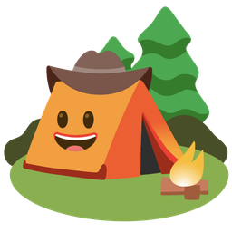 cowboy hat face and camping