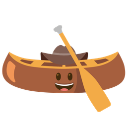 cowboy hat face and canoe