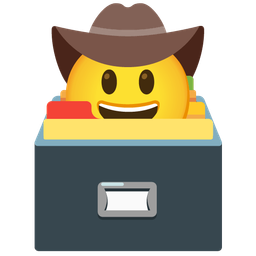 cowboy hat face and card file box
