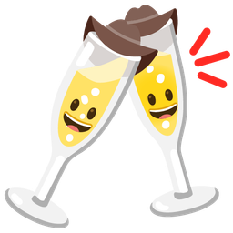 cowboy hat face and clinking glasses