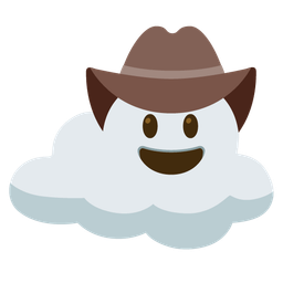 cowboy hat face and cloud