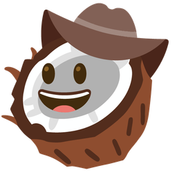 cowboy hat face and coconut