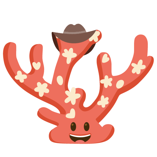 Cowboy hat face and Coral