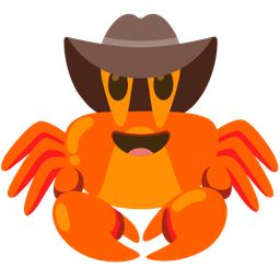 cowboy hat face and crab