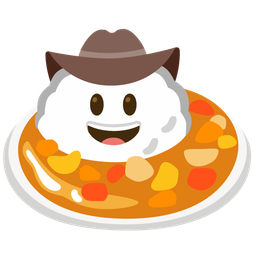 cowboy hat face and curry rice