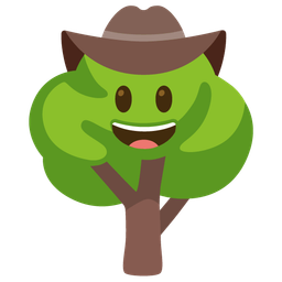 cowboy hat face and deciduous tree