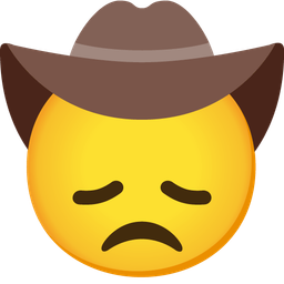 cowboy hat face and disappointed face