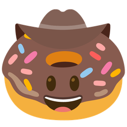 cowboy hat face and doughnut