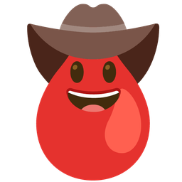 cowboy hat face and drop of blood