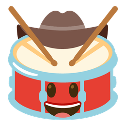 cowboy hat face and drum