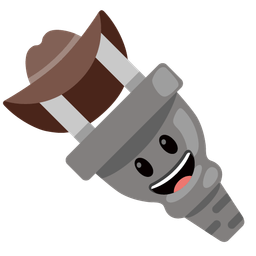 cowboy hat face and electric plug