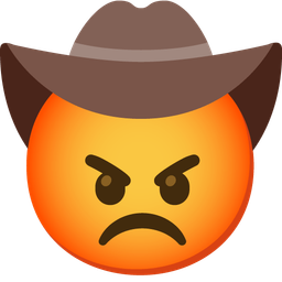 cowboy hat face and enraged face