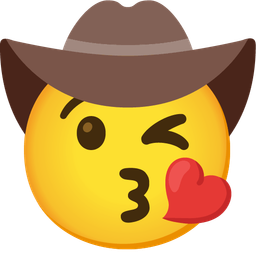Cowboy hat face and Face blowing a kiss