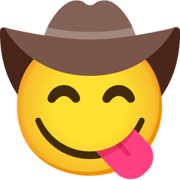 Cowboy hat face and Face savoring food