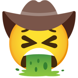 cowboy hat face and face vomiting