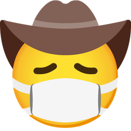 cowboy hat face and face with medical mask