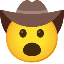 cowboy hat face and face with open mouth