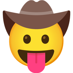 Cowboy hat face and Face with tongue