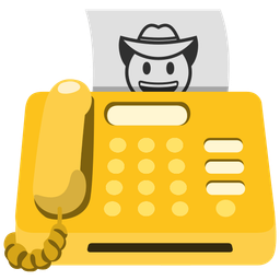 cowboy hat face and fax machine