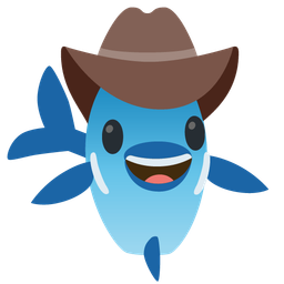 cowboy hat face and fish