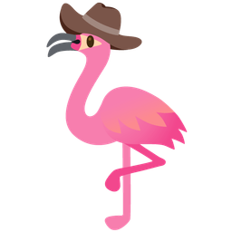 cowboy hat face and flamingo