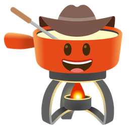 cowboy hat face and fondue