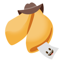 cowboy hat face and fortune cookie