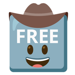 cowboy hat face and FREE button