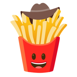 cowboy hat face and french fries
