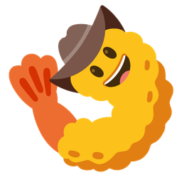 cowboy hat face and fried shrimp