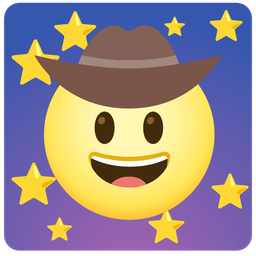 cowboy hat face and full moon face