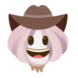 cowboy hat face and garlic