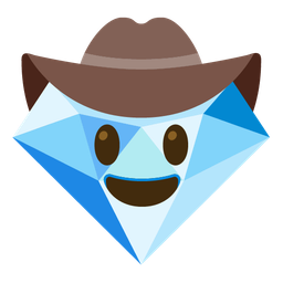 cowboy hat face and gem stone
