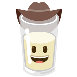 cowboy hat face and glass of milk