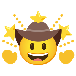 cowboy hat face and glowing star
