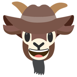 cowboy hat face and goat