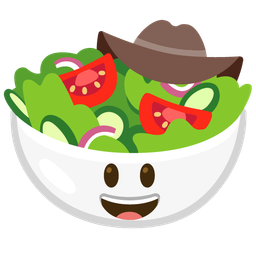 cowboy hat face and green salad