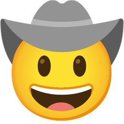 cowboy hat face and grey heart