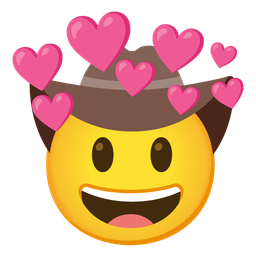 cowboy hat face and heart with arrow