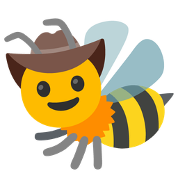 cowboy hat face and honeybee