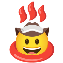 cowboy hat face and hot springs