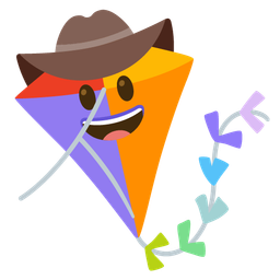 cowboy hat face and kite