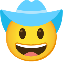cowboy hat face and light blue heart