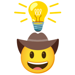 cowboy hat face and light bulb