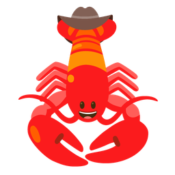 cowboy hat face and lobster