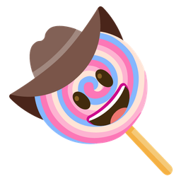 cowboy hat face and lollipop